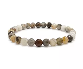 Plume Agate Bracelet AB 6 mm Beads