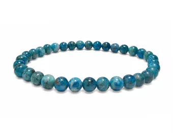 Blue Apatite A Bead Bracelet 6mm