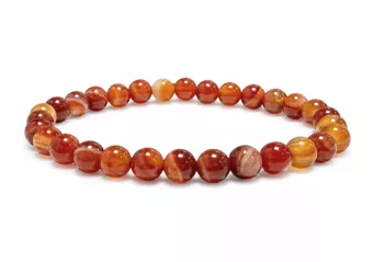 Banded Red Agate Bracelet A 6mm Beads