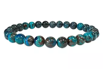 Bracelet Azurite Malachite Chrysocolla AA beads 5.5-6.5mm