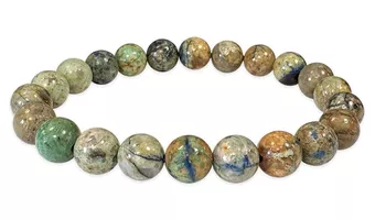 Natural Mexican Azurite Malachite Bracelet A 8.5-9.5mm Beads