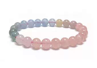 Aquamarine & Morganite Beryl Bracelet AAA 8 mm Beads