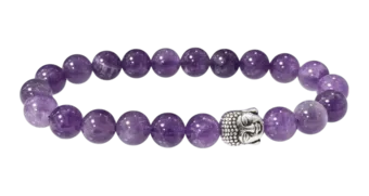 Amethyst & Buddha A 8mm pearls bracelet