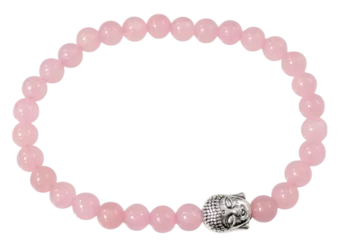 Bracelet Rose Quartz and Buddha beads 6mm