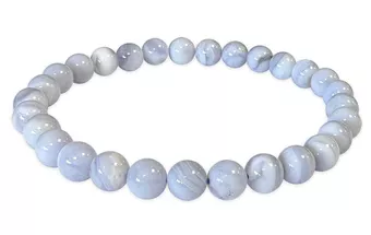 Banded Blue Chalcedony Bracelet AA 6-7mm Beads
