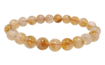 Heat-treated citrine bracelet with 8-9mm beads