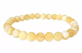 Orange Calcite Bracelet with 6mm beads