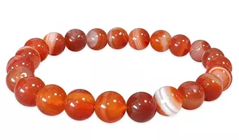 Banded Carnelian Bracelet A 8mm Beads