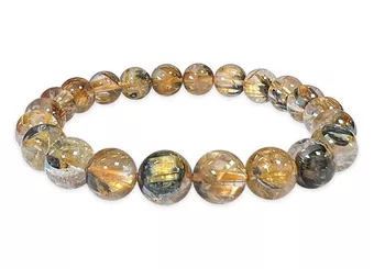 Rock Crystal Bracelet Rutile Hematite AAA beads 7.5-8.5mm