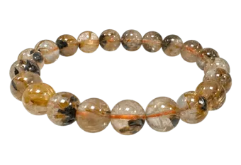 Rock Crystal Bracelet Rutile Hematite AAA beads 9-10mm
