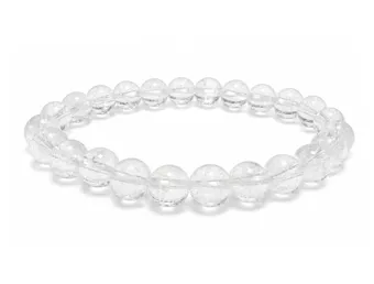 Crackled Clear Quartz AB Bracelet 8mm beads