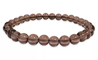 Smoky Rock Crystal Bracelet A 6mm Beads
