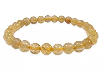 Rutilated Rock Crystal Bracelet A+ 6-7mm Beads