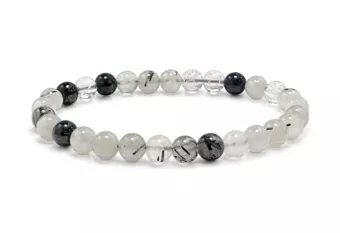 Rock Crystal Tourmaline Bracelet A 6-7mm Beads