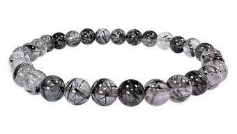 Rock Crystal Tourmaline Bracelet AA 5.5-6.5mm Beads
