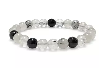 Rock Crystal Tourmaline Bracelet A 8-9mm Beads