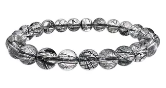 Rock Crystal Tourmaline Bracelet AAA 8mm Beads