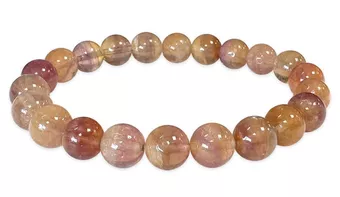 Yellow Purple Fluorite Bracelet AA 7.5-8.5mm Beads
