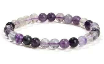 Purple Fluorite Bracelet AB 6mm Beads