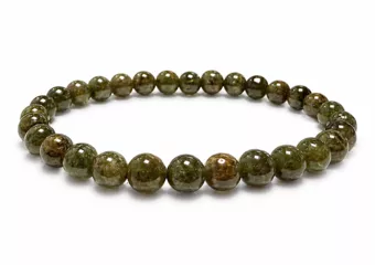 Green Grossular Garnet Bracelet AA 5.5-6.5mm Beads