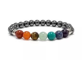 Hematite 7 Chakras Bracelet A 8mm Beads