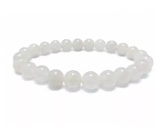 White Jade A Bead Bracelet 8mm