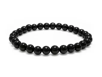 Jet Bead Bracelet 6-7 mm