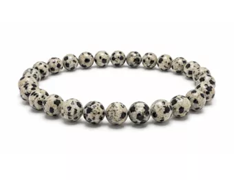 Dalmatian Jasper A Bead Bracelet 6-7mm