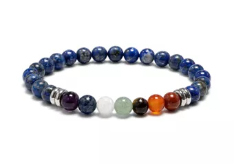Lapis Lazuli 7 Chakras Bracelet A 6 mm Beads