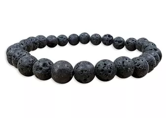 Lava Stone Bracelet AB 6mm Beads