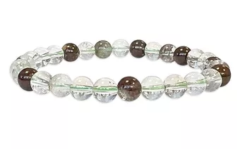 Quartz Chlorite Lodolite Bracelet With 6mm beads