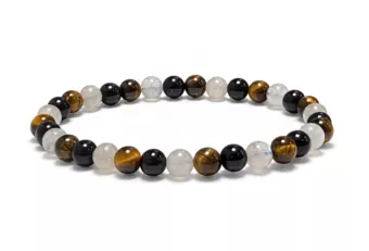 Labradorite Tiger Eye Black Obsidian Bracelet A 6 mm Beads