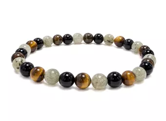 Labradorite Tiger Eye Onyx A Bracelet 6mm beads