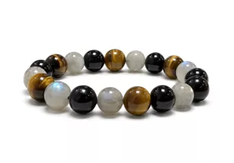 Labradorite Tiger Eye Tourmaline Bracelet A 10 mm Beads