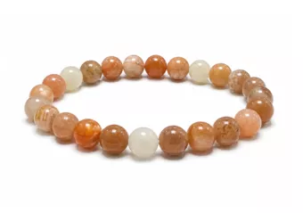 Multicoloured Moonstone Bracelet A 8 mm Beads