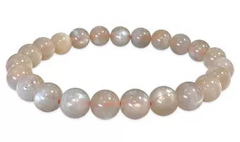 Grey Moonstone Bracelet AA beads 8mm