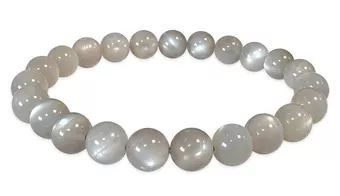 Gray Moonstone Bracelet AAA beads 7.5-8.5mm