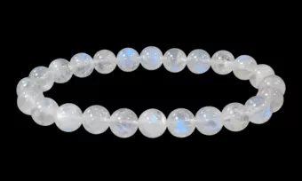 White Moonstone Bracelet Peristerite AAA beads 8mm