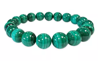 Malachite Bracelet AA 9.5-10.5mm Beads