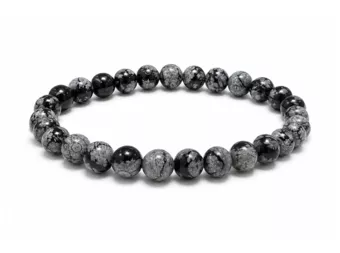 Snowflake Obsidian Bracelet A 6 mm Beads