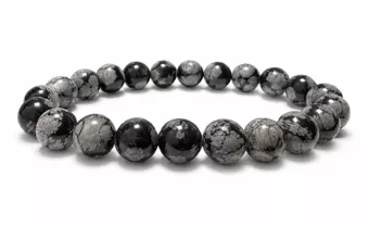 Snowflake Obsidian Bracelet A 8-9 mm Beads