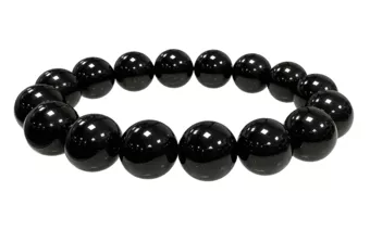 Black Obsidian Bead Bracelet A 12mm