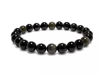 Rainbow Celestial Eye Obsidian Bracelet AA 8mm Beads