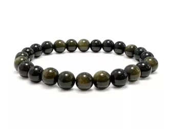 Golden Obsidian Bracelet A 8 mm Beads