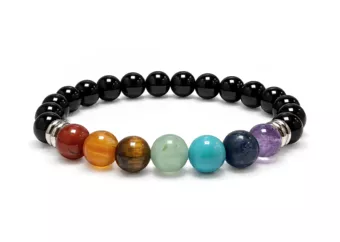 Onyx 7 Chakras Bracelet A 8 mm Beads