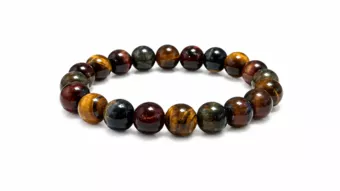 Multicoloured Tiger Eye Bracelet A 10 mm Beads