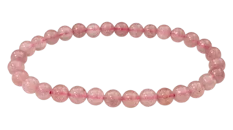 Hematoides Strawberry Quartz A pearls bracelet 6mm