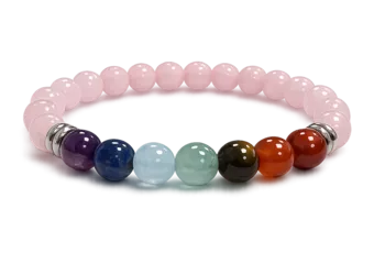 Rose Quartz 7 Chakras A Bead Bracelet 8mm