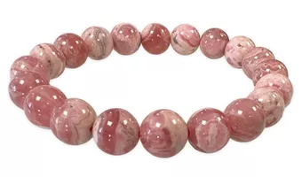 Argentine Rhodochrosite AA Bracelet 9.5-10.5mm Beads