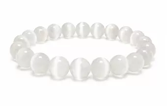 Cat Eye Selenite Bracelet A 10mm Beads